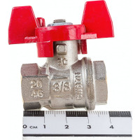 Шаровой кран RuB, 3/8" DN10 PN40, ВР-ВР, серия MILANO (S.90), бабочка S90C16