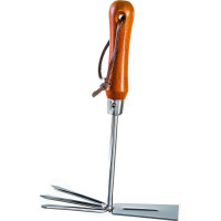 Мотыжка с прямым лезвием из нержавеющей стали с деревянной рукояткой 300 мм Кратон 5 10 05 006