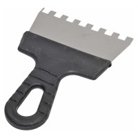 Фасадный зубчатый шпатель (150 мм, нержавеющая сталь, 10 мм) Biber 35235 тов-169786