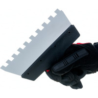 Фасадный зубчатый шпатель (200 мм, нержавеющая сталь, 10 мм) Biber 35236 тов-169787