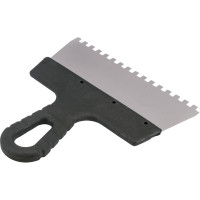 Фасадный зубчатый шпатель (200 мм, нержавеющая сталь, 6 мм) Biber 35213 тов-048247