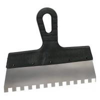 Фасадный зубчатый шпатель (250 мм, нержавеющая сталь, 10 мм) Biber 35237 тов-169788