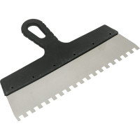 Фасадный зубчатый шпатель (300 мм, нержавеющая сталь, 8 мм) Biber 35233 тов-169784