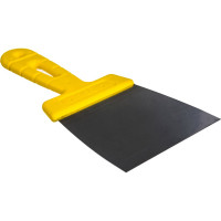 Фасадный шпатель (100 мм, нержавеющая сталь, желтая ручка) Biber МАСТЕР 35174 тов-176001