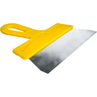 Фасадный шпатель (200 мм, нержавеющая сталь, желтая ручка) Biber МАСТЕР 35176 тов-176003