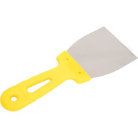 Фасадный шпатель (80 мм, нержавеющая сталь, желтая ручка) Biber МАСТЕР 35173 тов-176000