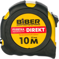 Рулетка (обрезиненный корпус, 10 м х 25 мм) Biber DIREKT 40105 тов-054502