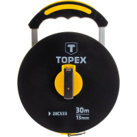 Геодезическая мерная лента Topex 30 м х 13 мм фиберглас закрытый корпус с ручкой 28C533