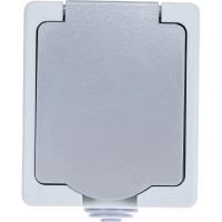 Розетка UNIVersal Аллегро с/з, з/ш, с крышкой IP54, серая 1282