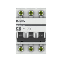 Автоматический выключатель EKF 3P 32А (С) ВА 47-29 4.5кА Basic mcb4729-3-32C