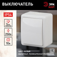 Выключатель ЭРА Эксперт 11-1401-01 IP54, 10АХ-250В, ОУ, белый Б0020669