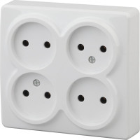 Розетка ЭРА Эксперт 11-2210-01 4х2P, 16АХ-250В, ОУ, белый Б0020706