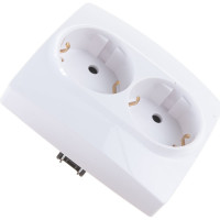 Розетка ЭРА 12-2104-01 2X2P+E Schuko со шторками, 16АХ-250В, белый Б0014699