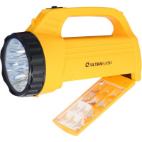 Аккумуляторный фонарь Ultraflash LED3819CSM 220В желтый, 9 LED + 12 SMD LED, 2 режима, SLA, коробка 12860