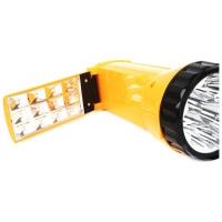 Аккумуляторный фонарь Ultraflash LED3819CSM 220В желтый, 9 LED + 12 SMD LED, 2 режима, SLA, коробка 12860