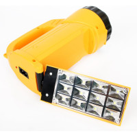 Аккумуляторный фонарь Ultraflash LED3819CSM 220В желтый, 9 LED + 12 SMD LED, 2 режима, SLA, коробка 12860