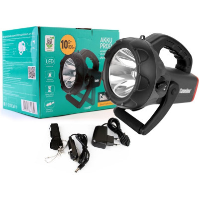Аккумуляторный фонарь Camelion 2931R2 220В/12В, карбон, 10W CREE LED, 4В 4Ач, пластик, коробка 11459