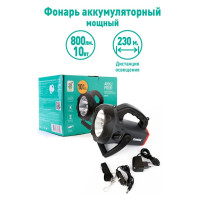Аккумуляторный фонарь Camelion 2931R2 220В/12В, карбон, 10W CREE LED, 4В 4Ач, пластик, коробка 11459