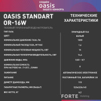 Газовый проточный водонагреватель Oasis OR - 16W