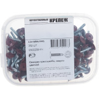 Саморез с прессшайбой Качественный крепеж красное вино 4,2х19 сверло 250 шт 0300239 КЧ