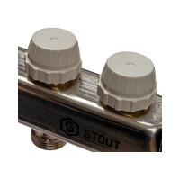 Коллектор из нержавеющей стали в сборе с расходомерами STOUT 10 выходов SMS 0907 000010