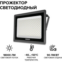Светодиодный прожектор Wolta 200Вт, 5700К Холодный белый свет, IK08, 90лм/Вт, IP65 WFL-200W/06