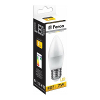 Светодиодная лампа FERON 7W 230V E27 2700K, LB-97 25758