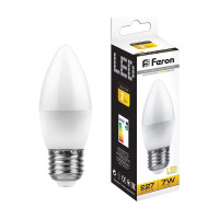 Светодиодная лампа FERON 7W 230V E27 2700K, LB-97 25758