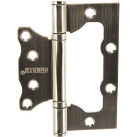 Стальная петля PUERTO без врезки, плоский колпачок, никель матовый, 2 шт. 100-2S FH SNбезВР