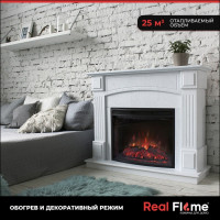 Электрический камин RealFlame Evelina 25,5 WT+Evrika 25,5 LED 10014968