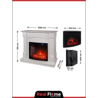 Электрический камин RealFlame Evelina 25,5 WT+Evrika 25,5 LED 10014968