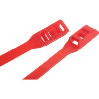 Разъемные стяжки с горизонтальным замком FORTISFLEX КСГ 8х400 красные 74247