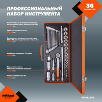 Профессиональный набор инструментов 36 предметов AV Steel AV-011036