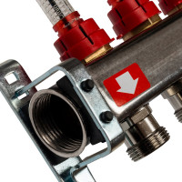 Коллектор из нержавеющей стали с расходомерами, с клапаном вып. воздуха и сливом 6 вых. STOUT SMS-0927-000006