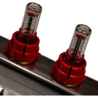 Коллектор из нержавеющей стали с расходомерами, с клапаном вып. воздуха и сливом 6 вых. STOUT SMS-0927-000006