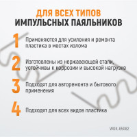 Скобы волнового типа для ремонта пластиковых деталей (0.8 мм, 100 шт.) WIEDERKRAFT WDK-65082