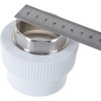 Комбинированная муфта под ключ PRO AQUA PP-R ВР белая d-50 мм 1 1/2" PA22522Pb