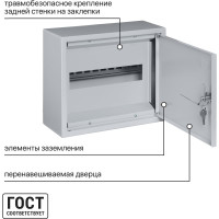Распределительный навесной щит ЩРН-12 265х310х120 TDM ELECTRIC SQ0905-0011