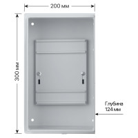 Учетно-распределительный щит ЩУ-1ф/ 4мод 300х200х124 Народный TDM ELECTRIC SQ0905-2501