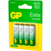 Батарейки GP АА пальчиковые алкалиновые Extra Alkaline, набор 4 шт (15AXA21-BC4) 15783877