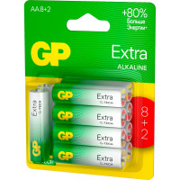 Батарейки GP АА пальчиковые алкалиновые Extra Alkaline, набор 10 шт (15AXA21-BC10) 15783879
