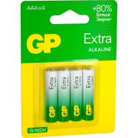 Батарейки GP ААА мизинчиковые алкалиновые Extra Alkaline, набор 4 шт (24AXA21-BC4) 15783874
