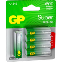 Алкалиновые батарейки GP Super Alkaline G-Tech АA, набор 10 шт. 8+2 15A8/2-CR10 15783864
