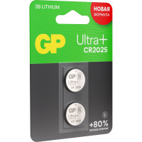 Литиевая дисковая батарейка GP Lithium Ultra Plus CR2025 - 2 шт. CR2025UP-2CCRSBC2 15783890