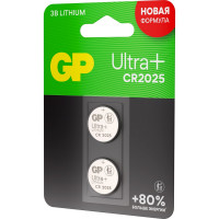 Литиевая дисковая батарейка GP Lithium Ultra Plus CR2025 - 2 шт. CR2025UP-2CCRSBC2 15783890