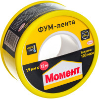 Тефлоновая уплотнительная лента МОМЕНТ ФУМ 12 м в шоу-боксе 3049498