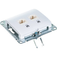 Механизм компьютерной розетки Systeme Electric 2-м Glossa RJ45+RJ45 кат.5е белый SchE GSL000185KK 463574