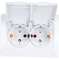 Розетка Systeme Electric 2-м СП BLANCA 16А 250В защитные шторки SchE1210266 BLNRS441121