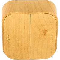 Выключатель Legrand двухклавишный Legrand Quteo IP20 10А 250В винтовые зажимы накладной монтаж дерево 782262