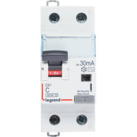 Автоматический выключатель Legrand дифференциального тока DX³ 6000 10 кА тип характеристики С 1П+Н 230 В~ 25 А тип AС 30 мА 2 модуля 411004